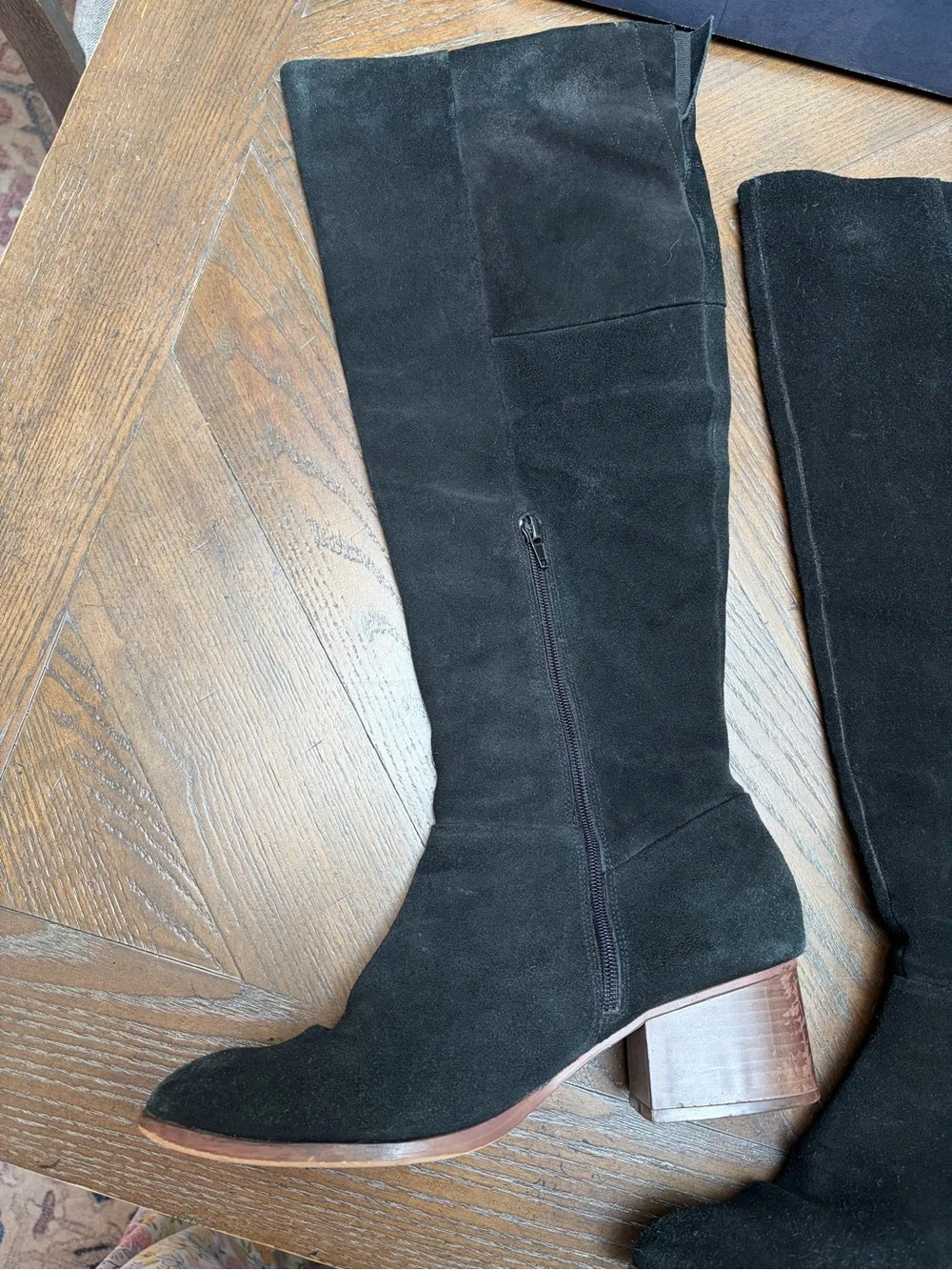 GAP Black Knee High Block Heel Boots Size 11